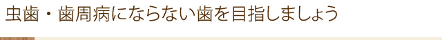 虫歯・歯周病にならない歯を目指しましょう